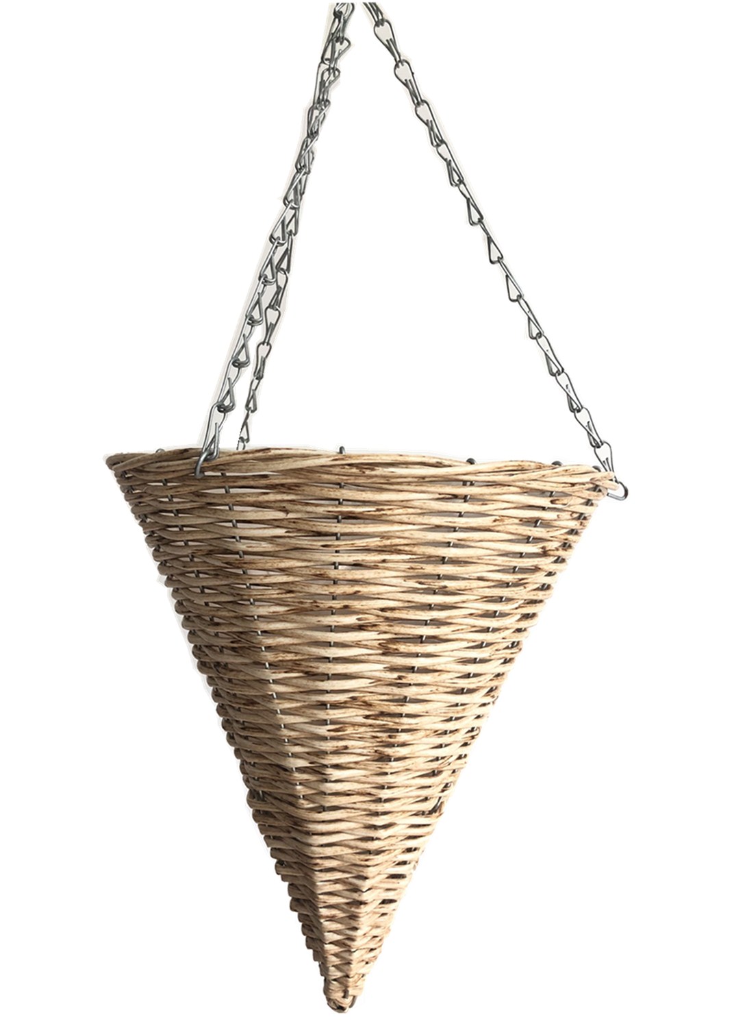 14 in PE rattan Cone hanging basket flower pot for garden decro