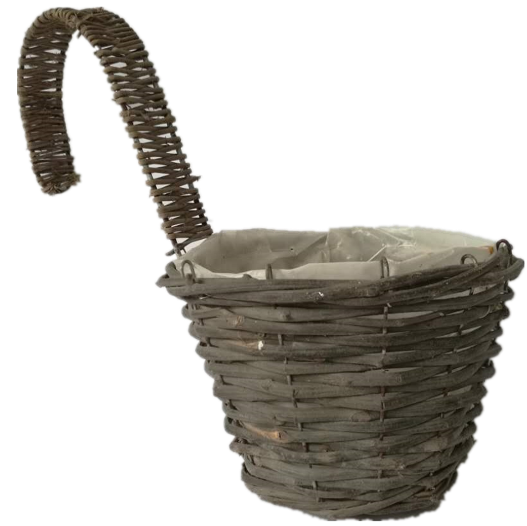 19cm /H34cm Black rattan hanging pot