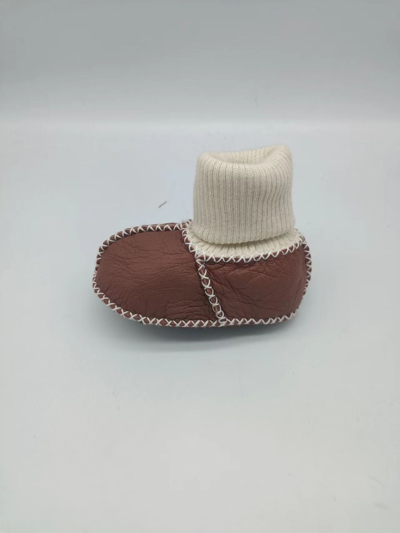 Children Fashion Sheepskin/Fake fur Snow Boot Winter shoes Water-Resistant Knitting Wool Cuff