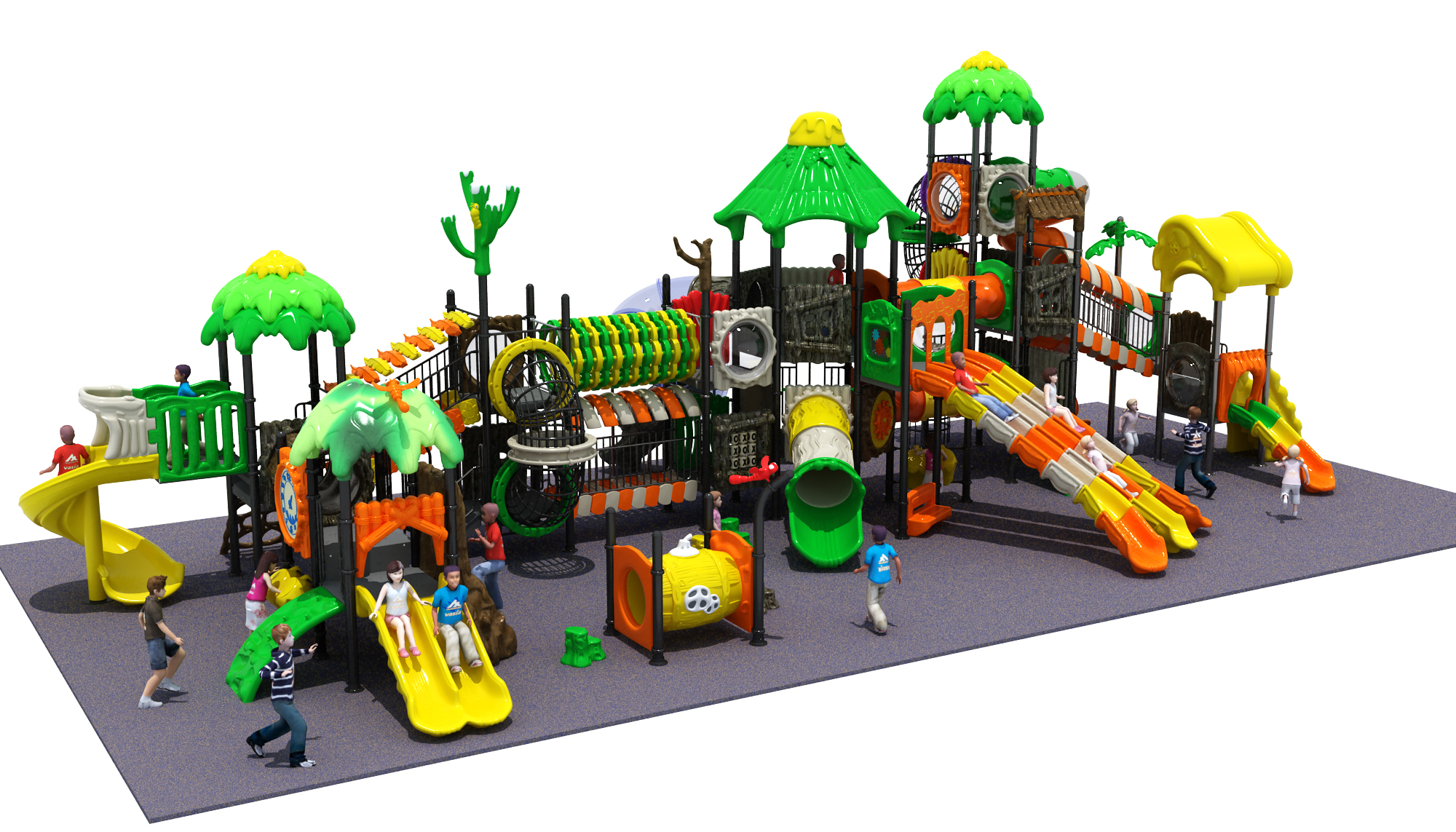 High Quality Commercial Outdoor Playground Slide Sets