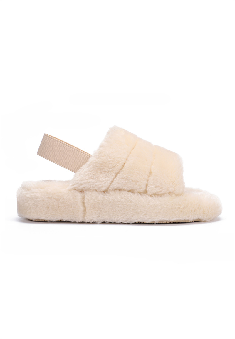 eepsater-Resistant Fur upper Elastic Indoor Slippers Shkin Mule/Fake fur Slip on Winter Bootie W