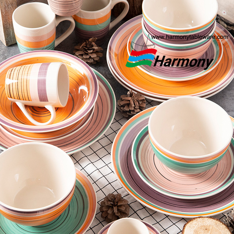 Colorful handpaint painted earthenware tableware set