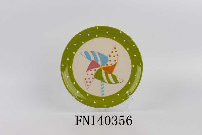 Ceramic embossed plate