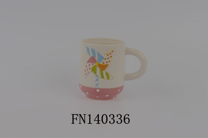 Ceramic embossed mug
