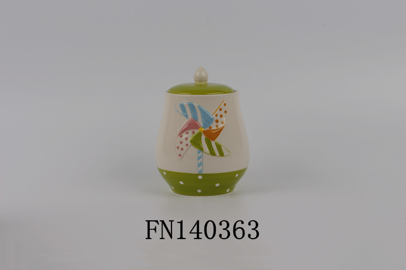 Ceramic handpainting sugar jar
