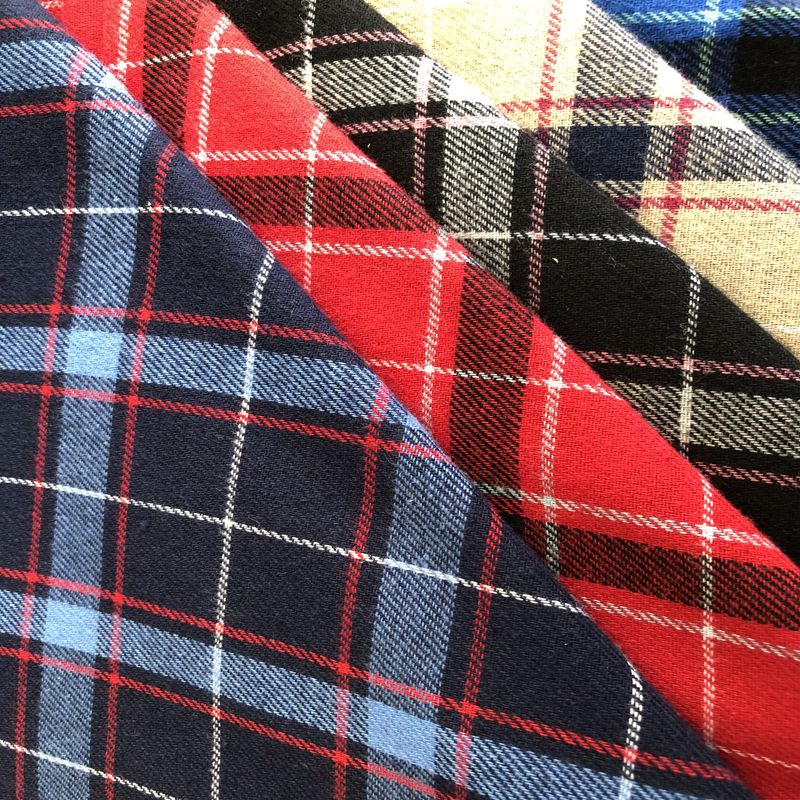 Cotton Yarn Dyed Flannel Shirting Fabric