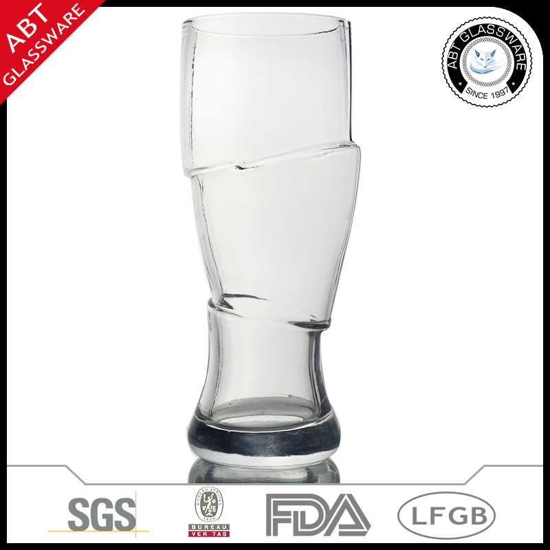 Frosted sliced cold ipa beer glass
