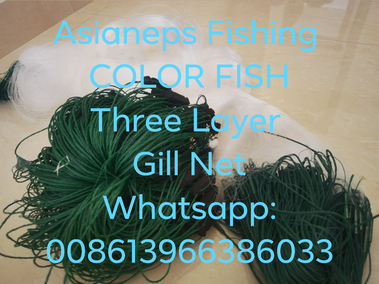 Three Layer Gill Net With Floats And Sinker,color Fish Brand