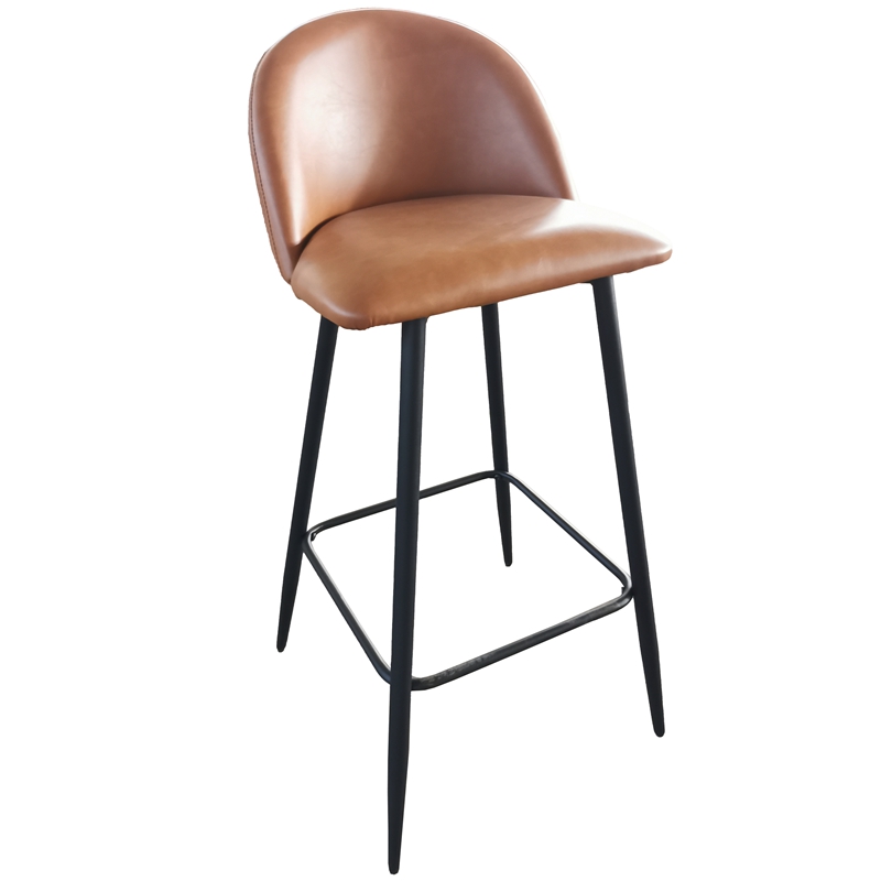 High Bar Chair Industrial Upholstery Velvet Fabric Barstools Counter Stool