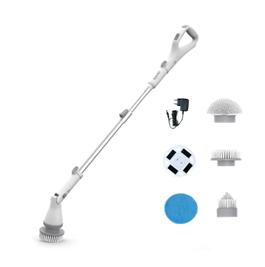 Electric Spin Scrubber - 330rpm Cordless Electric Scrubber for Bathroom, 4 Replaceable Brush Heads