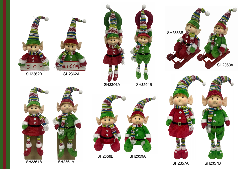 Christmas Standing Sitting Elf Ornaments Christmas Decorations