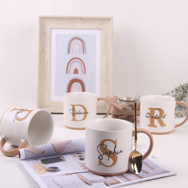 14OZ Stackable Letter Ceramic Mug