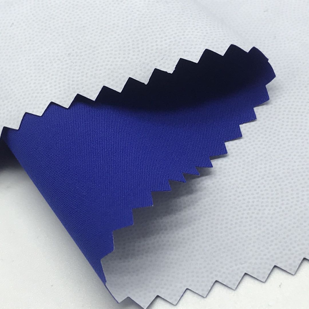 50D full dull pongee bonded printed PU film fabric for outdoor jacket