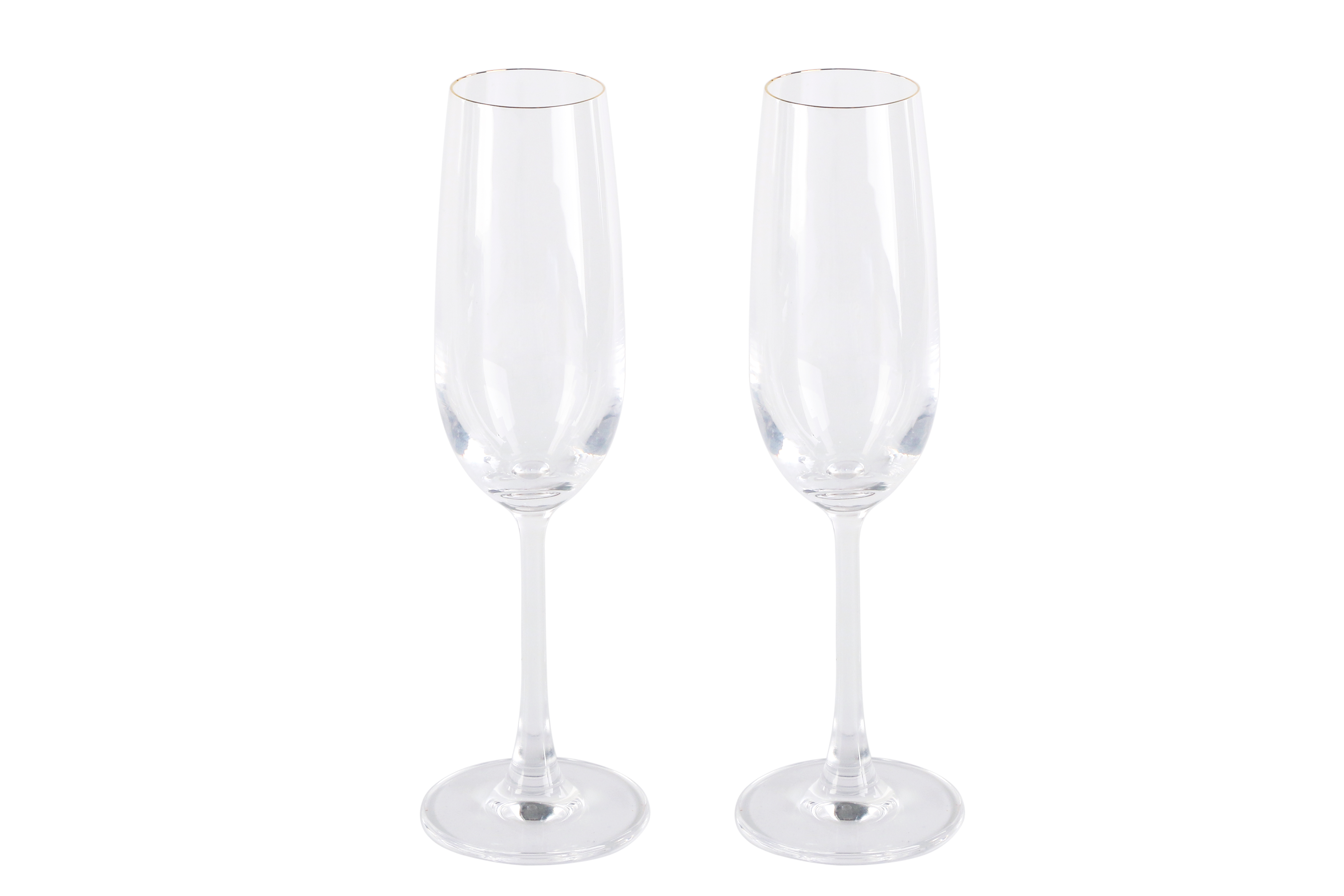 Champagne glasses with gold rim