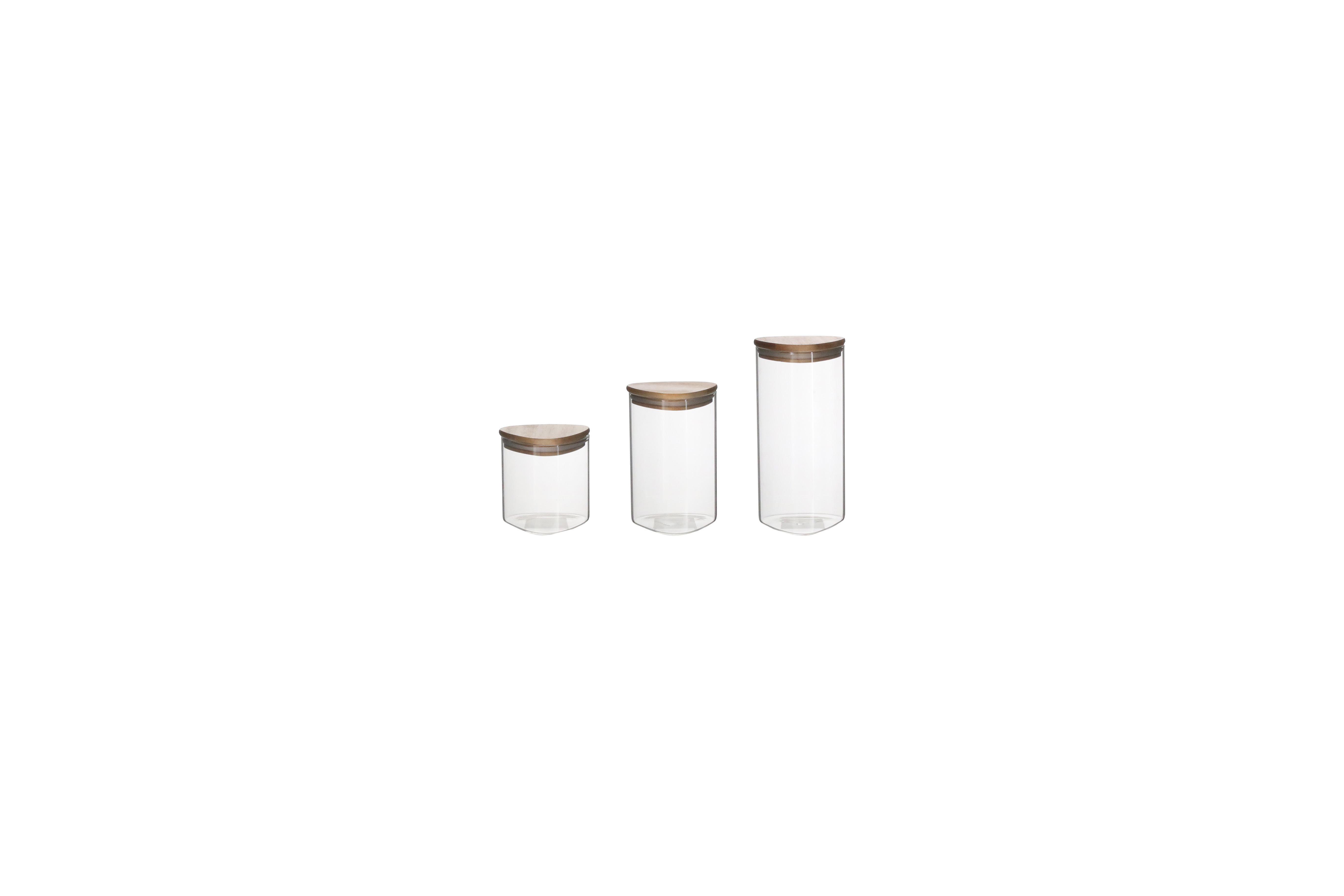 Borosilicate Glass Canister;storage Jar;bamboo Lid;acacia Lid;kitchen;dining;glassware