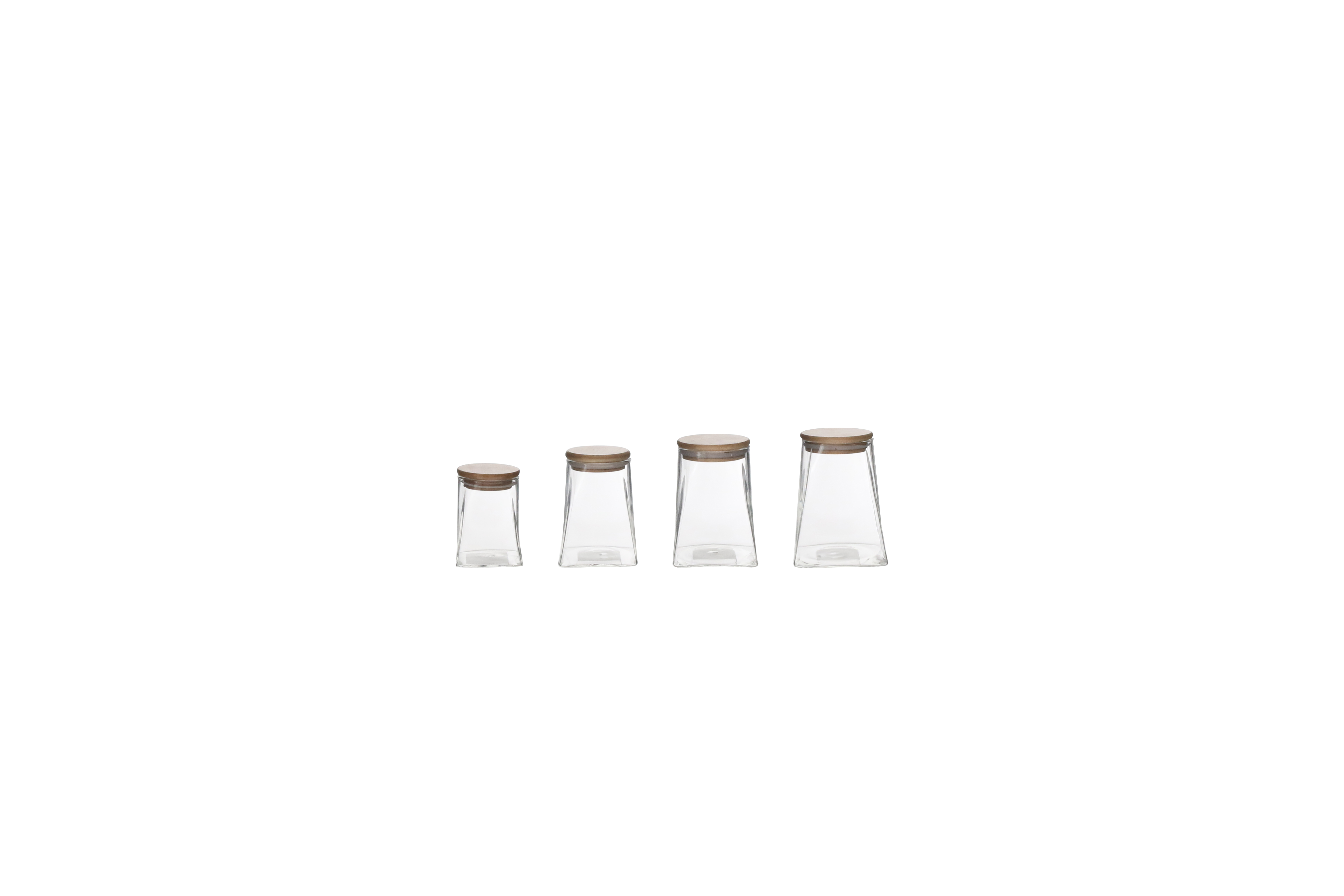 Borosilicate Glass Canister;storage Jar;bamboo Lid;acacia Lid;kitchen;dining;glassware