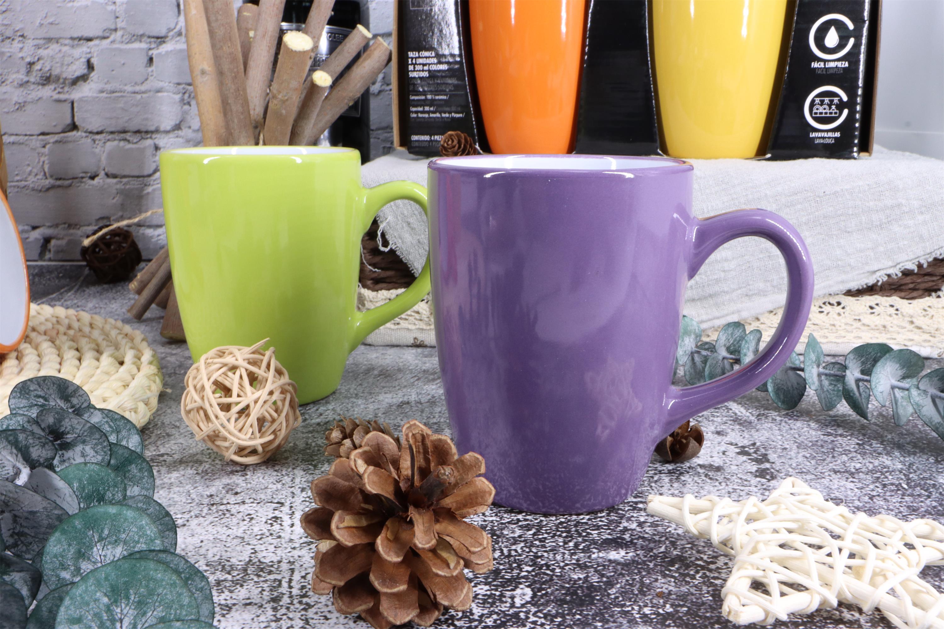 10oz double color glazed ceramic mug