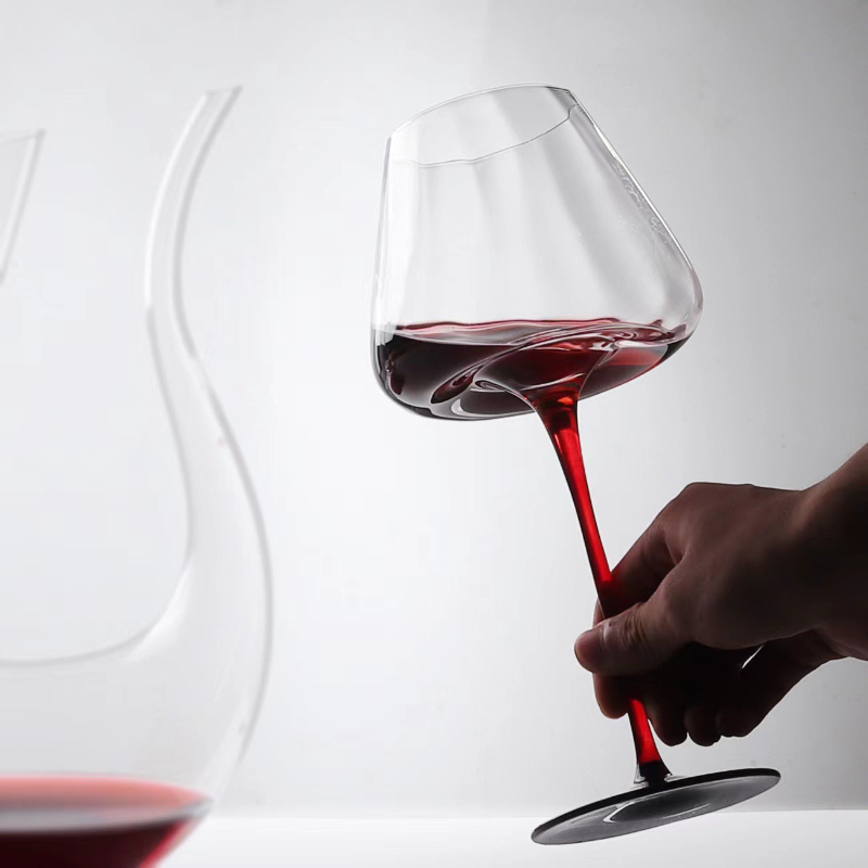 Red Wine Glass Set Long stem Wine Glasses Clear Lead-Free Premium Blown Glassware