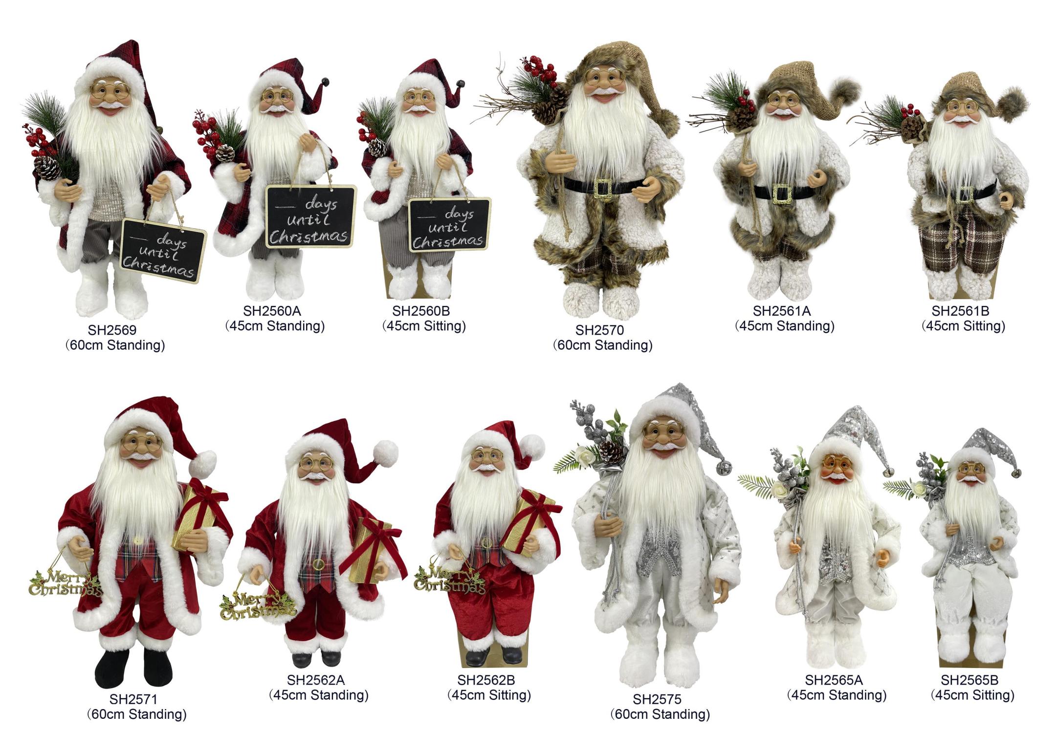 Christmas Standing Sitting Santa Claus Ornaments Christmas Decorations Figurines