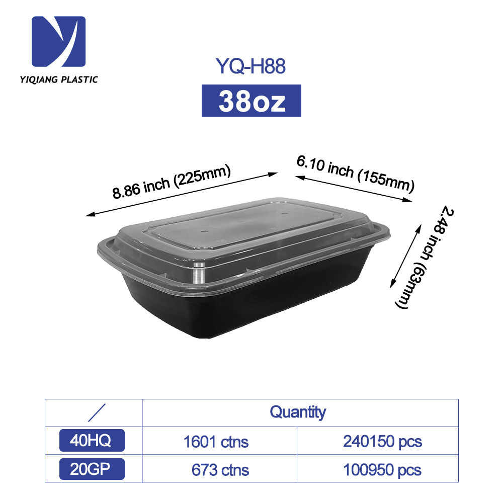 Disposable Plastic Lunch Box / Microwave Safe Stackable Takeaway Meal Prep Food Container With Lid