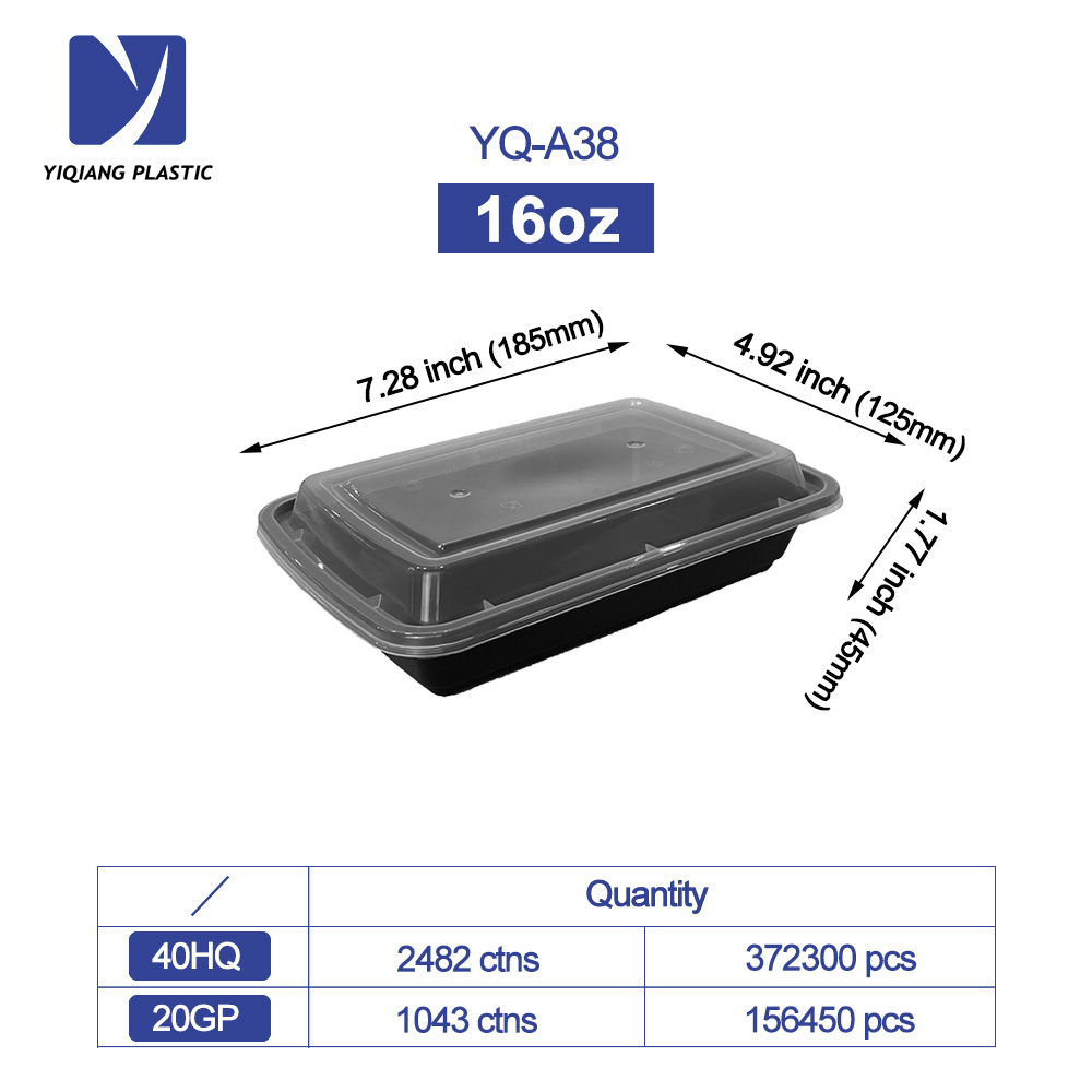 Yiqiang Manufacturer 1 Compartment Disposable Plastic Food Meal Prep Containers,Lunch Box With Lids