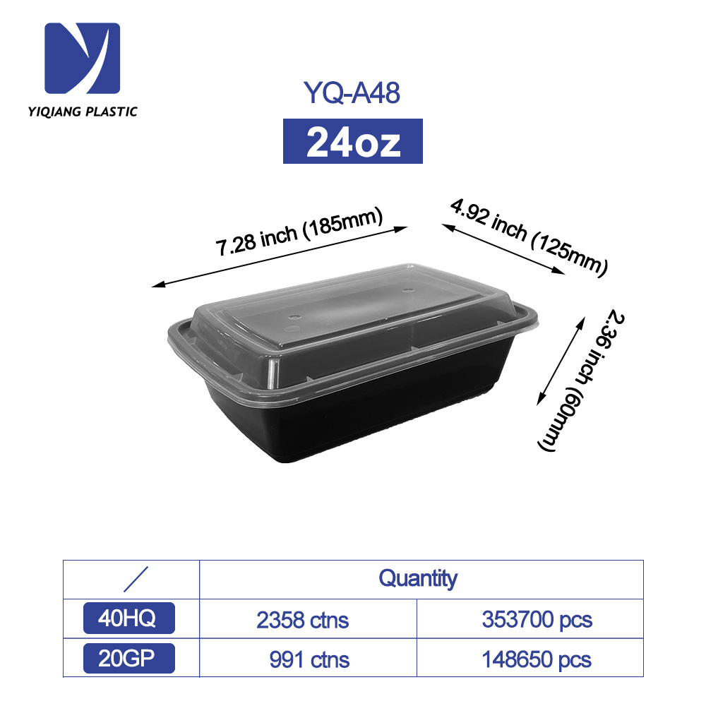 Yiqiang Manufacturer 1 Compartment Disposable Plastic Food Meal Prep Containers,Lunch Box With Lids