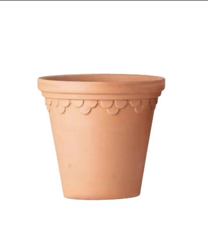Red pottery flowerpot