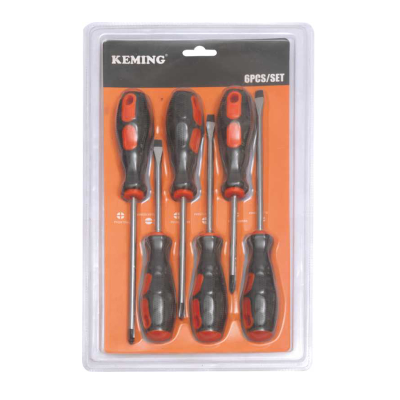 Big handle comfortable rubber 6pcs screwdriver set
