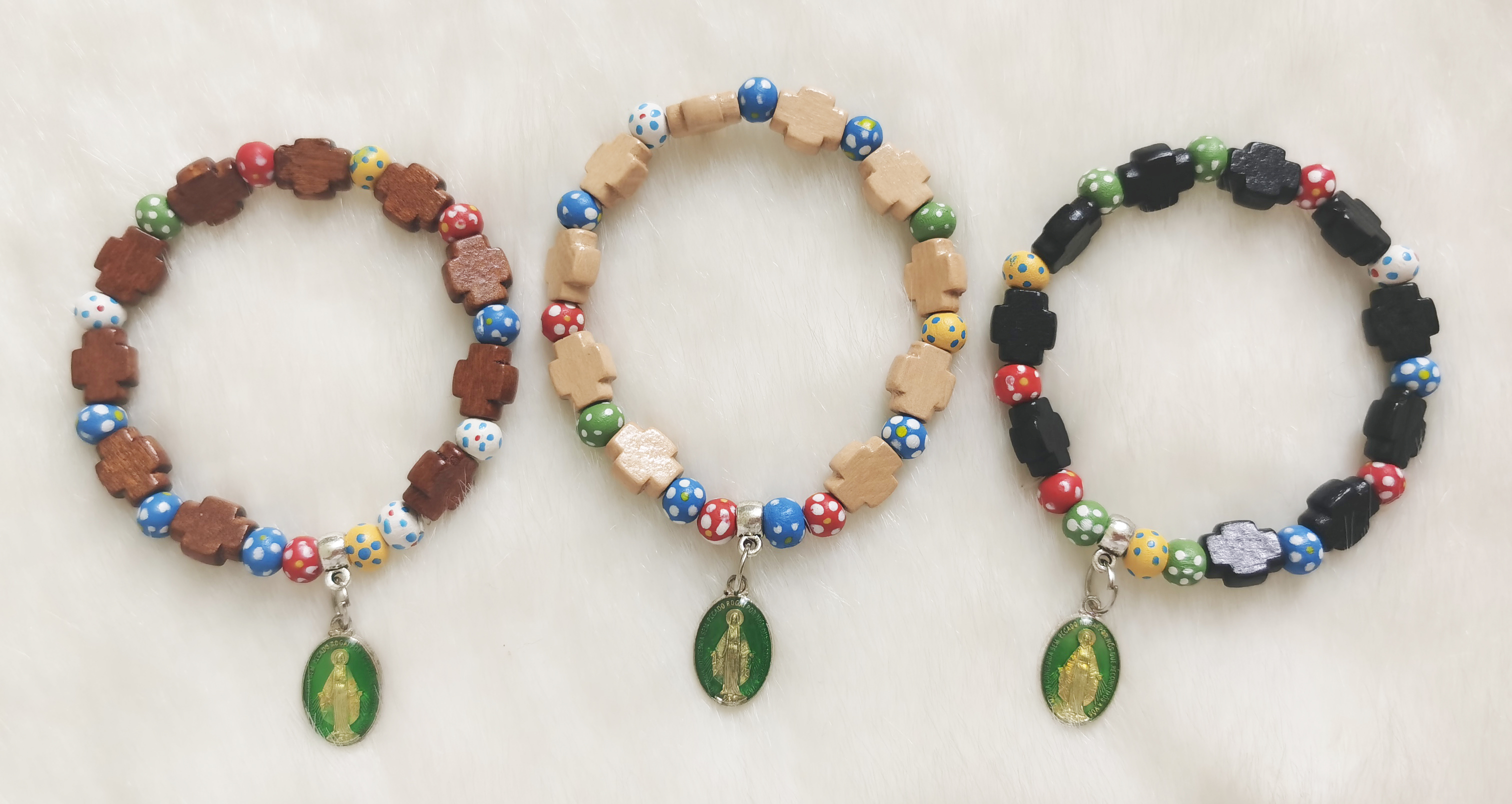 Factory Supplier Fashional Hot popular Latest Design High Quality Christian Religious Wood Bead Rosary Bracelet