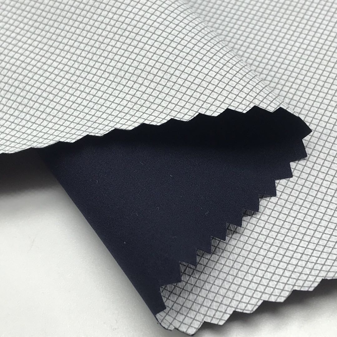 50D super elastic pongee bonded printed PU film fabric for outdoor jacket