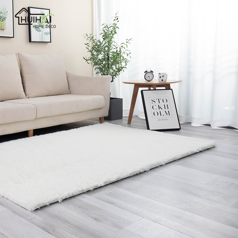 PV shaggy carpet solid color cozy living room carpet