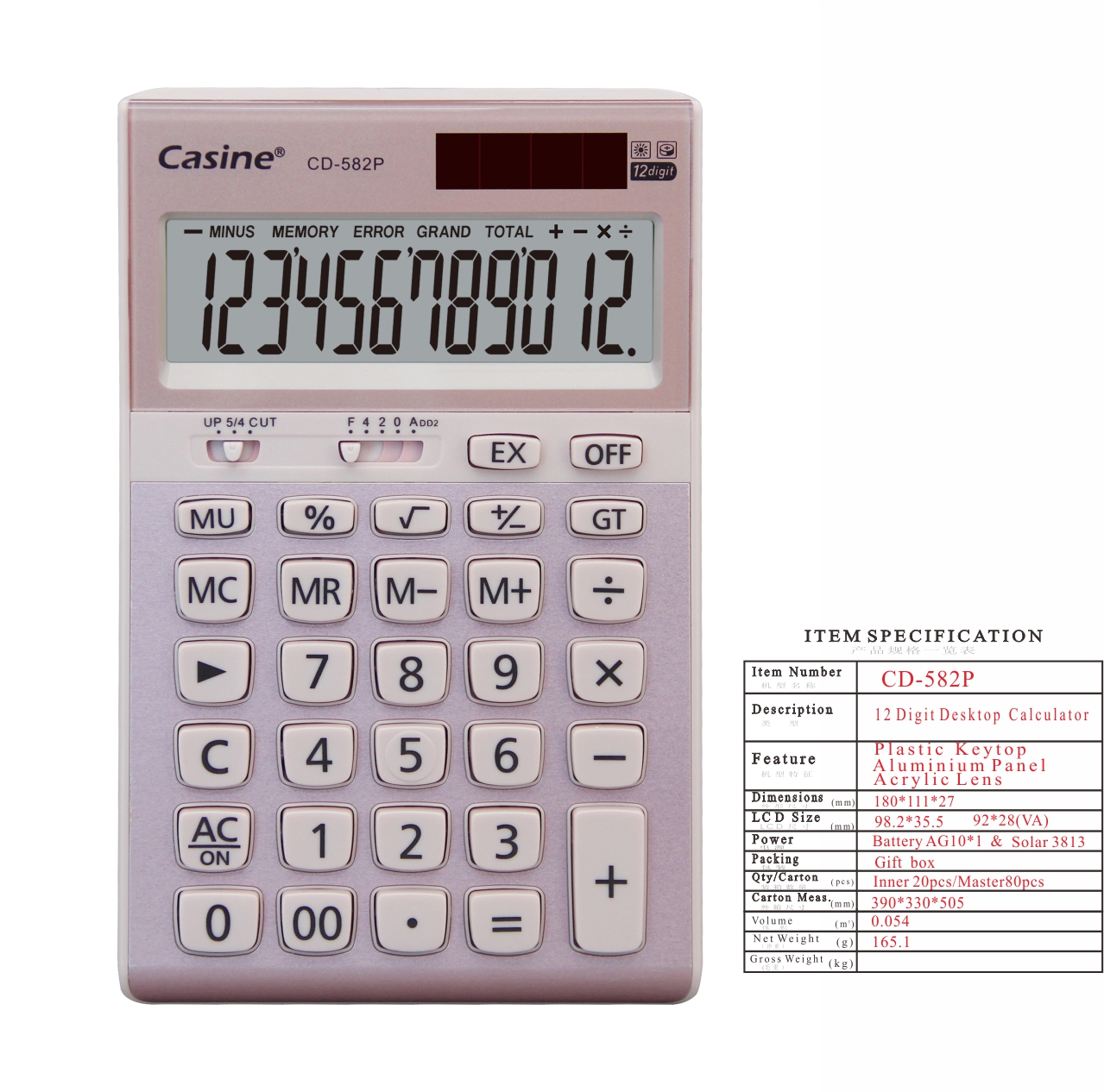 CD-582B - 12-digit desktop calculator - Casine
