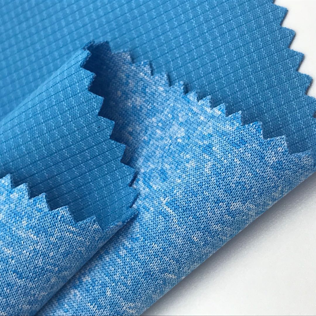150D melange jersey bonded stripe jersey fabric for sportswear