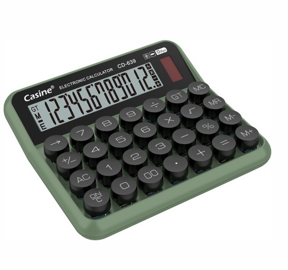 CD-639 - 12-digit desktop calculator with mechanical button- Casine