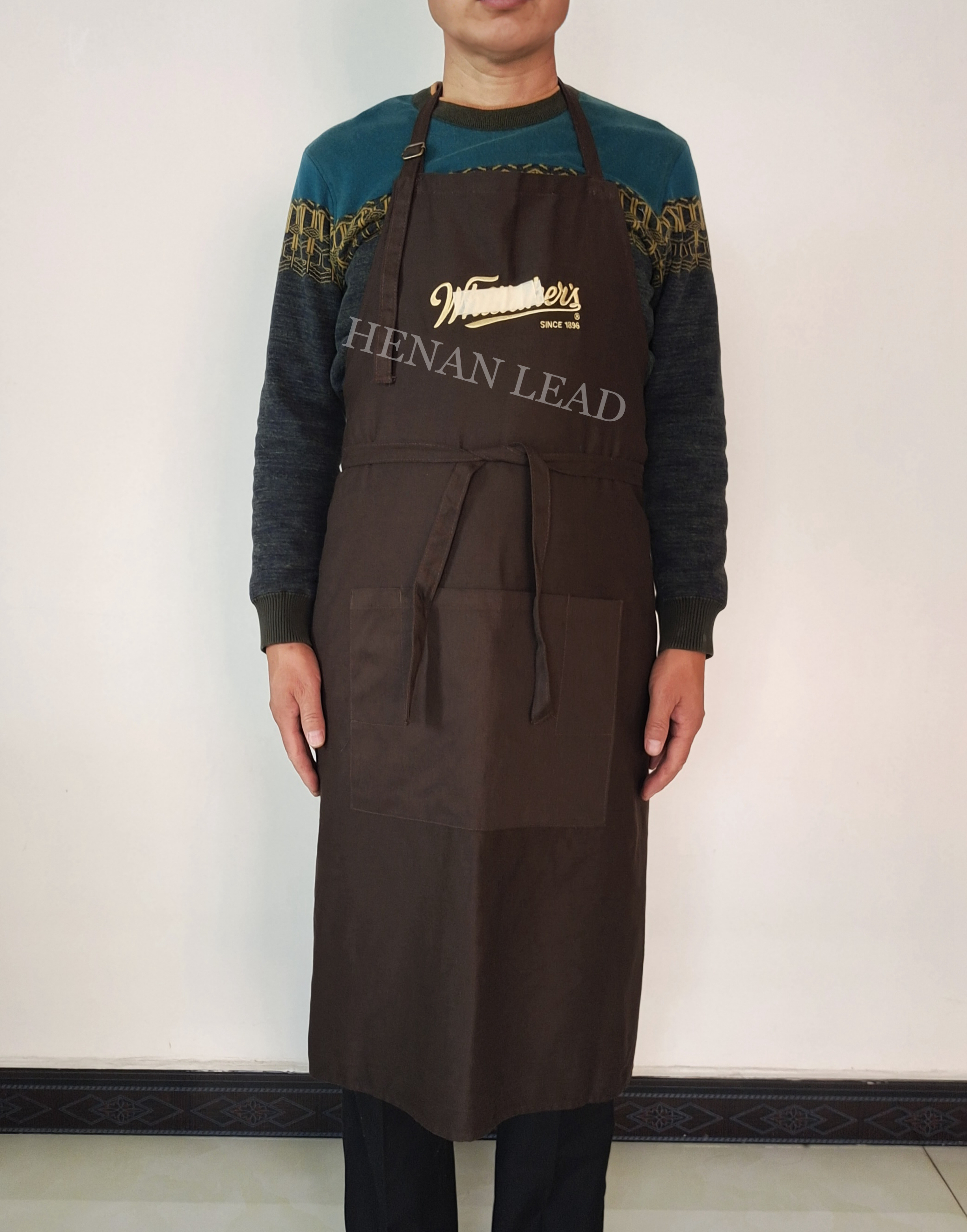 【Henan Lead】cotton twill kitchen apron stylish chef bib apron custom embroidery corporate apron