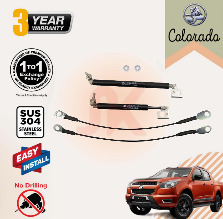 0 Holden Colorado 2012-2017 Tailgate Strut Assist Kit (Includes Wire Tailgate Straps)