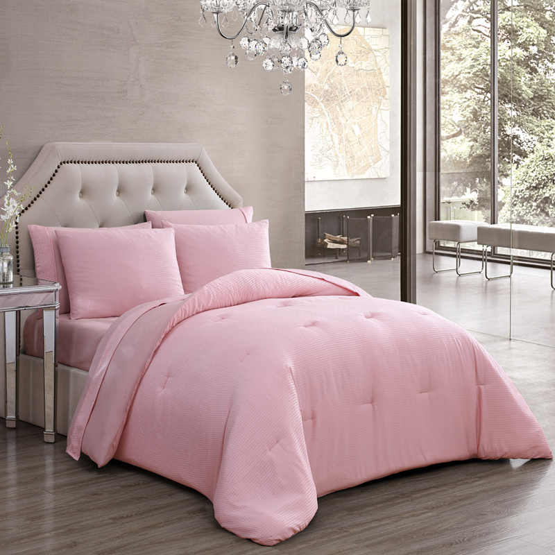 90gsm Embossed Satin 7pc Comforter Set