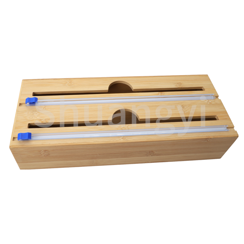 Bamboo Plastic wrap organizer