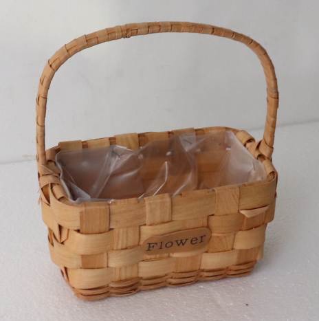 Zhengheshun wooden chip basket with handle for outdoor picnic