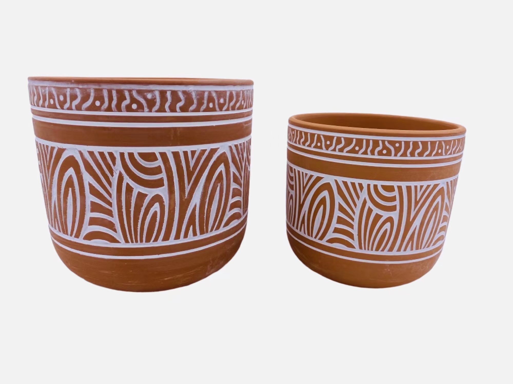 Red pottery flowerpot