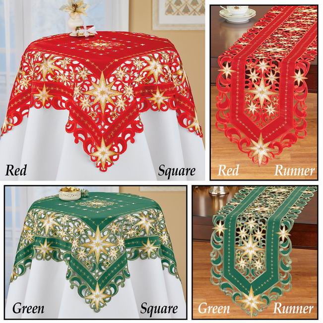 Christmas Lace Embroidered Tablecloth