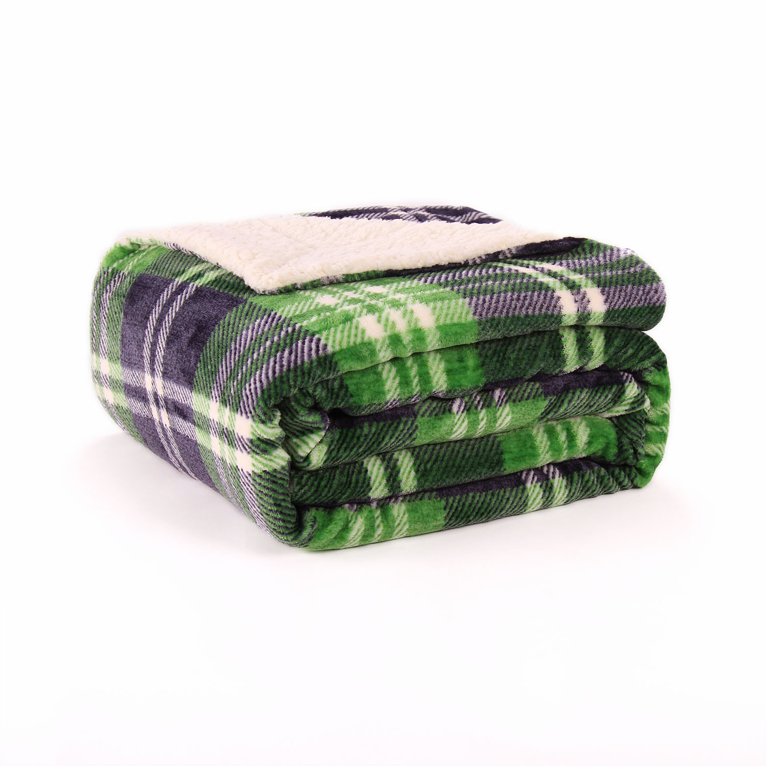 Flannel printed sherpa blanket