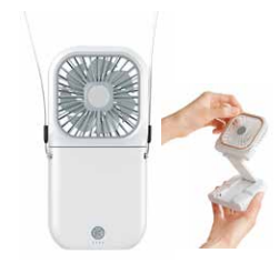 Foldable hanging neck fan