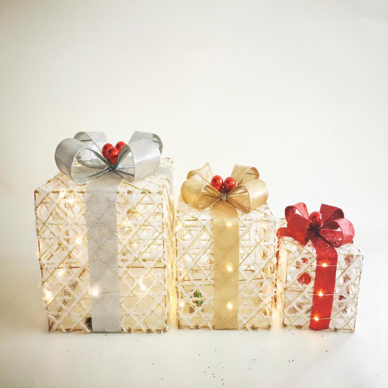 Christmas gift box, Christmas decorations, holiday lights, Christmas lights