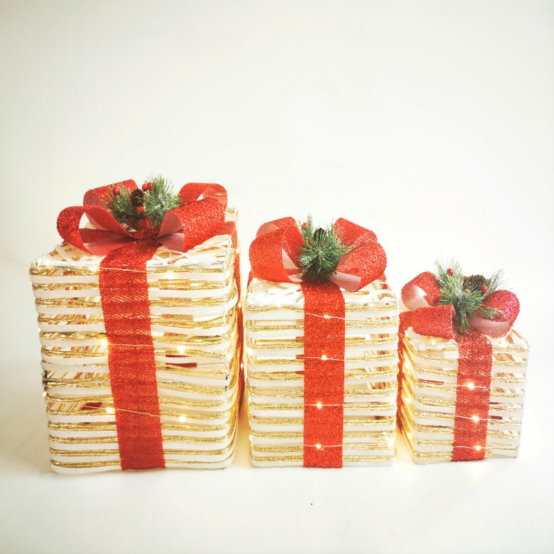 Christmas gift box, Christmas decorations, holiday lights, Christmas lights