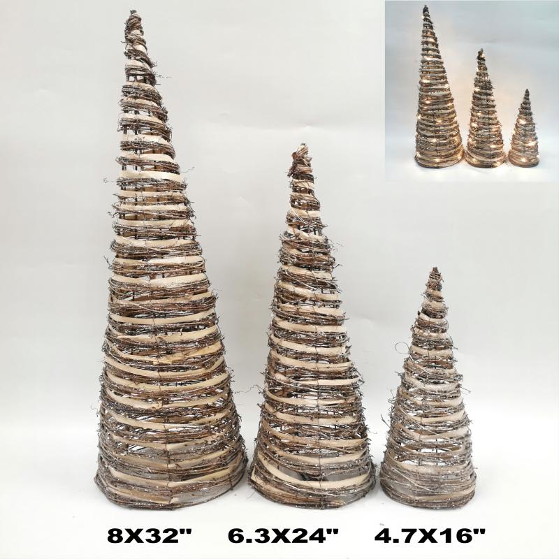 Christmas conical tree, Christmas decorations, holiday lights, Christmas lights