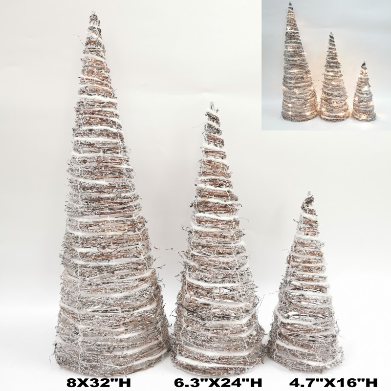 Christmas conical tree, Christmas decorations, holiday lights, Christmas lights