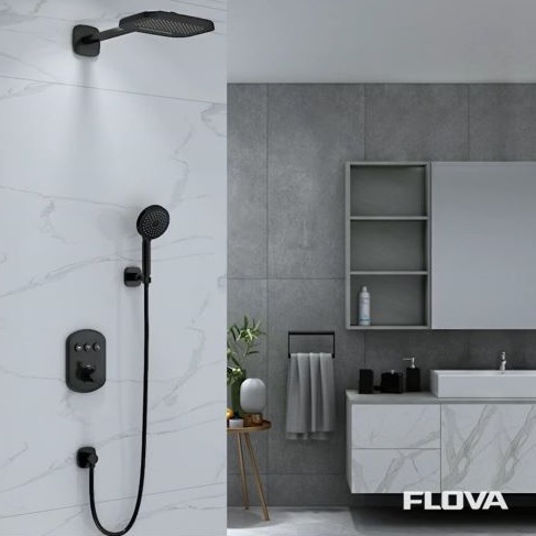 FLOVA Thermostatic concealed shower mixer with GoClick-3 buttons
