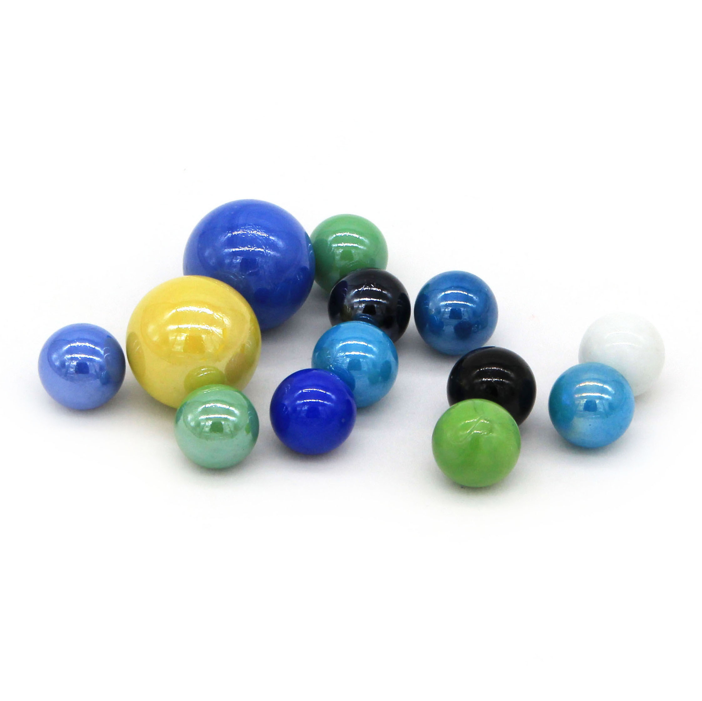 Opaque colorful round glass marble