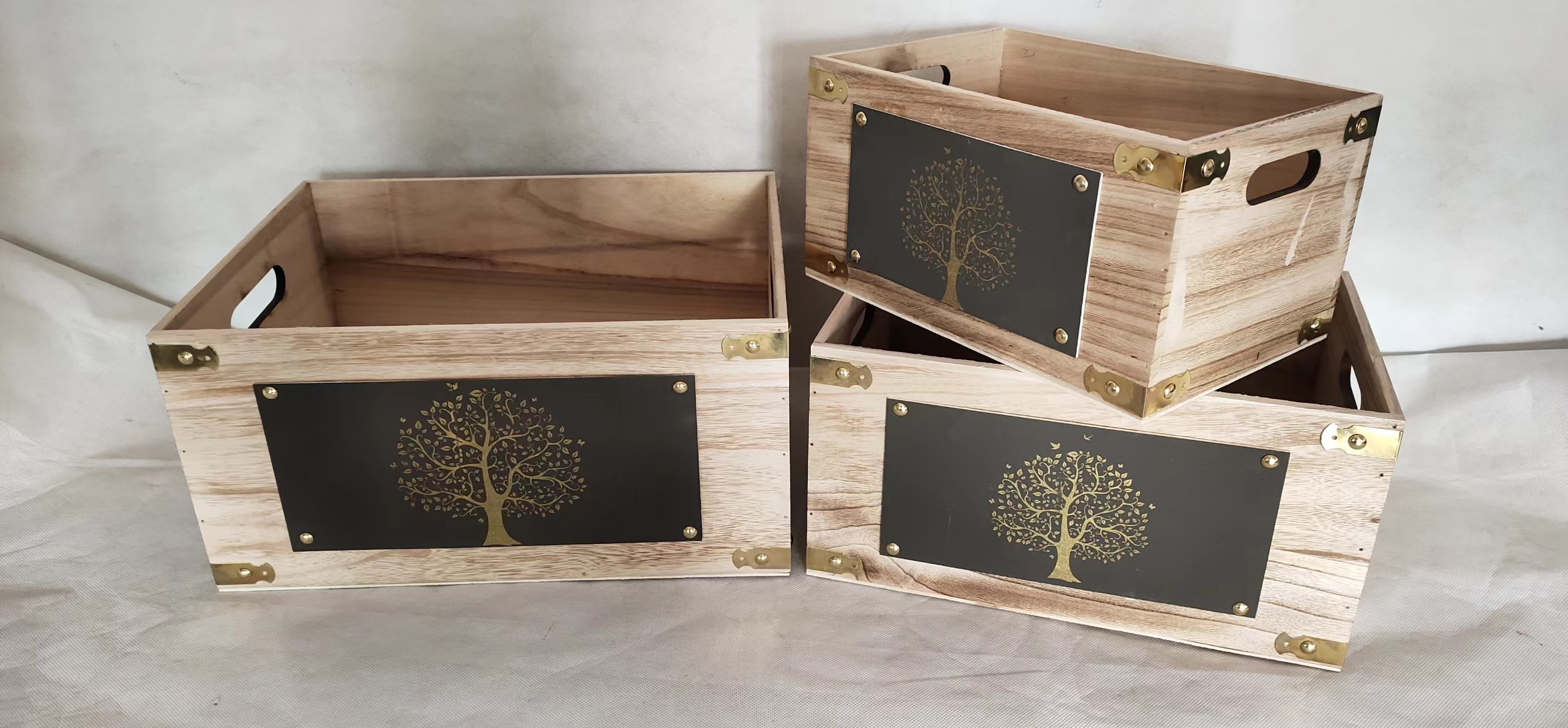 Wholesale Decorative Storage Wooden Crates Small Farmhouse Wood Box wooden crate box for fruit food